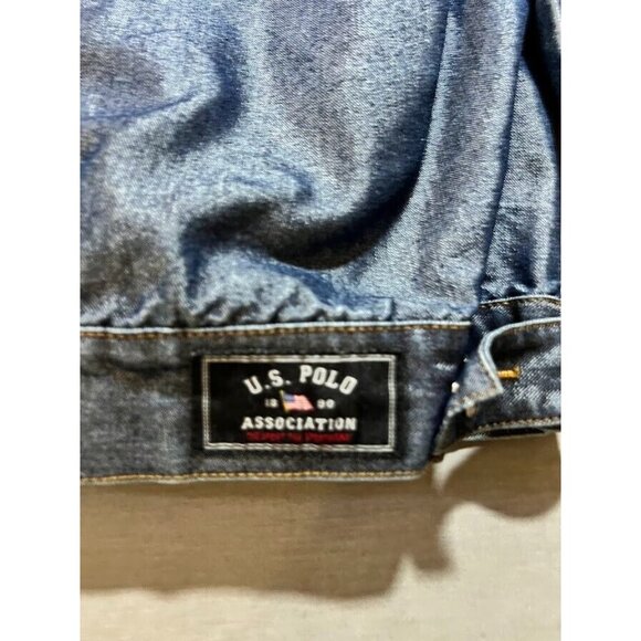US Polo ASSN Jacket‎ Trucker Adult Large Blue Denim Long Sleeve Button Oversized - Picture 4 of 11